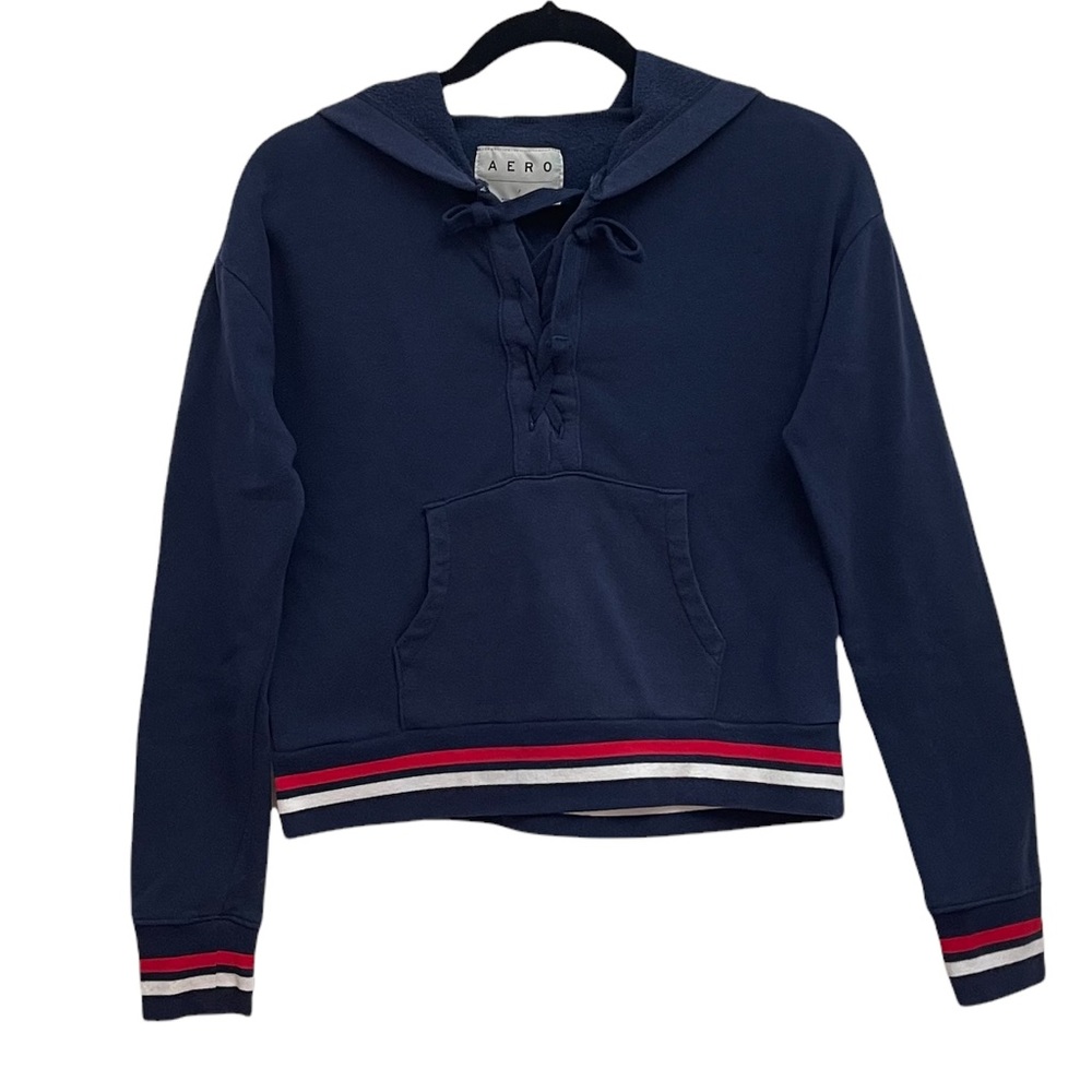 3 For $15‼️BUNDLE & SAVE Aeropostale Long Sleeve Navy Blue Sweater Hoodie Size S